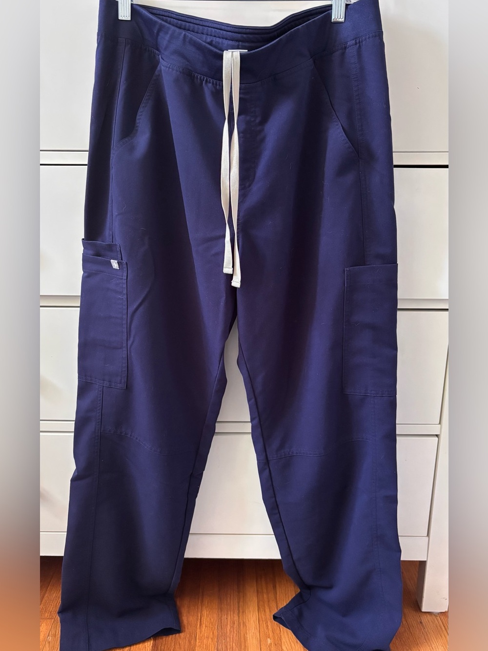 Figs Navy Men's Cargo Scrub Pants with Drawstring Waist